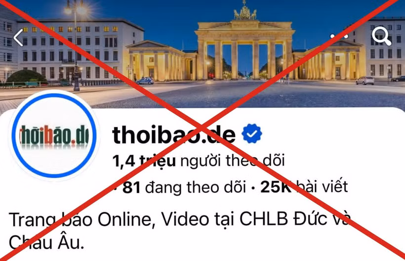 Cảnh báo người dân không tương tác với trang “thoibao.de”