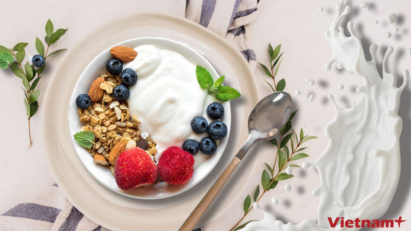 Sữa chua là loại thực phẩm không chỉ ngon miệng mà còn vô cùng bổ dưỡng, có thể mang lại nhiều lợi ích cho sức khỏe. (Nguồn: Vietnam+)