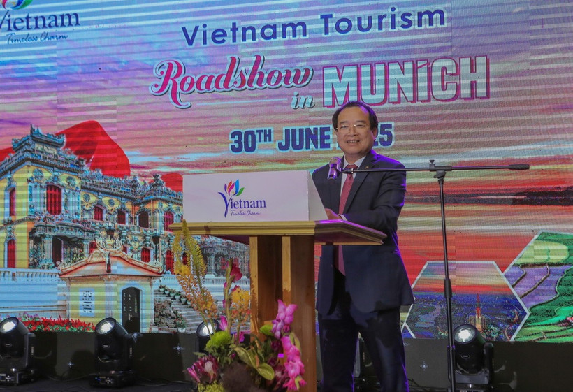 Ông Hà Văn Siêu, Phó Cục trưởng Cục Du lịch Việt Nam, phát biểu tại sự kiện. (Ảnh: Vũ Tùng/TTXVN)