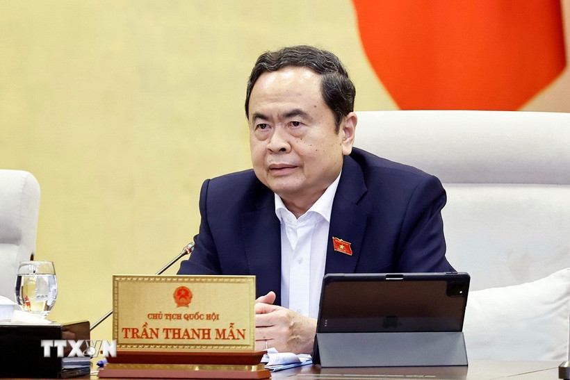 Chủ tịch Quốc hội Trần Thanh Mẫn phát biểu. (Ảnh: Doãn Tấn/TTXVN)