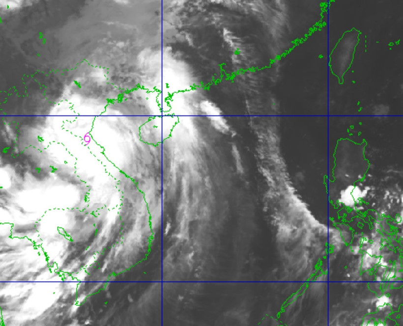 Hình ảnh mây vệ tinh của cơn bão. (Nguồn: Trung tâm Dự báo Khí tượng Thủy văn Quốc gia)
