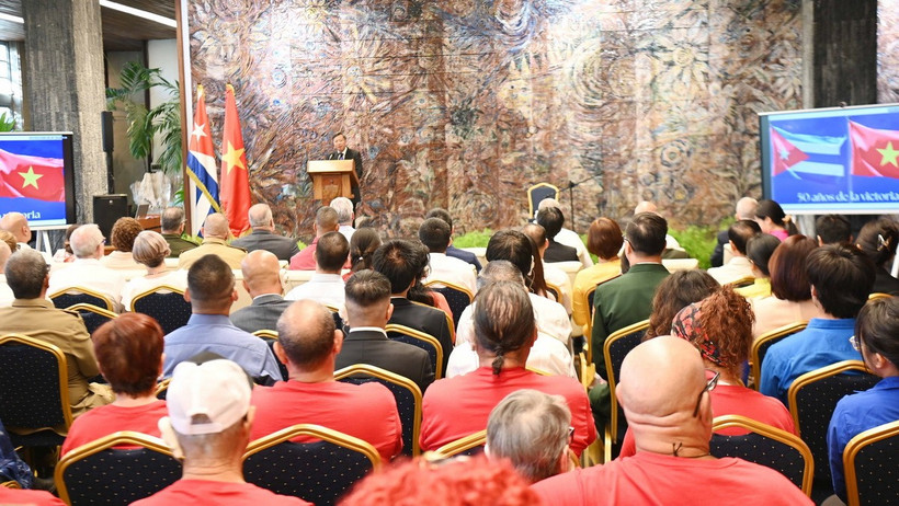 Ngày 29/4/2025 (giờ địa phương), tại Cung Cách mạng, thủ đô La Habana, Ban Chấp hành Trung ương Đảng Cộng sản Cuba tổ chức Lễ kỷ niệm 50 năm Ngày Giải phóng miền Nam, thống nhất đất nước (30/4/1975-2025), thể hiện tình hữu nghị, đoàn kết đặc biệt với nhân dân Việt Nam anh em. (Ảnh: Việt Hùng/TTXVN)