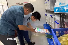 Đoàn kiểm tra liên ngành tỉnh Ninh Bình tiến hành kiểm tra tại Khu công nghiệp Gia Phú. (Ảnh: Hải Yến/TTXVN)