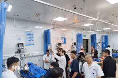 Các nạn nhân đang được điều trị tại Bệnh viện Hùng Vương Gia Lai. (Ảnh: Hoài Nam/TTXVN)