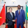 Chủ tịch Quốc hội Trần Thanh Mẫn hội kiến Thủ tướng Senegal Ousmane Sonko. (Ảnh: Doãn Tấn/TTXVN)