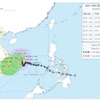 Vị trí và hướng đi của cơn bão số 15. (Nguồn: Trung tâm Dự báo Khí tượng Thủy văn Quốc gia)