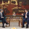 Thủ tướng Phạm Minh Chính tiếp ông Kenji Okamura, Phó Tổng Giám đốc Quỹ Tiền tệ Quốc tế (IMF). (Ảnh: Dương Giang/TTXVN)