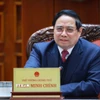 Thủ tướng Phạm Minh Chính chủ trì cuộc họp. (Ảnh: Dương Giang/TTXVN)