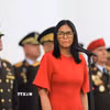 Tổng thống lâm thời Venezuela Delcy Rodriguez tại một sự kiện ở Caracas ngày 28/1/2026. (Nguồn: THX/TTXVN)