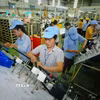 Sản xuất linh kiện điện, điện tử tại Công ty trách nhiệm hữu hạn linh kiện tự động Minda Việt Nam (vốn đầu tư của Ấn Độ) tại Vĩnh Phúc. (Ảnh: Danh Lam/TTXVN)