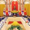 Tổng Bí thư, Chủ tịch nước Tô Lâm hội đàm với Tổng thống Hàn Quốc Lee Jae Myung. (Ảnh: Phạm Kiên/TTXVN)