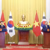 Tổng Bí thư, Chủ tịch nước Tô Lâm và Tổng thống Hàn Quốc Lee Jae Myung chủ trì họp báo chung. (Ảnh: Thống Nhất/TTXVN)