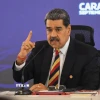 Tổng thống Venezuela Nicolas Maduro phát biểu tại cuộc họp báo ở Caracas. (Nguồn: THX/TTXVN)