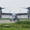 Máy bay vận tải Osprey V-22 Osprey tại căn cứ mới của GSDF ở tỉnh Saga, Nhật Bản ngày 9/7/2025. (Nguồn: Kyodo/TTXVN)
