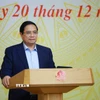 Chiều 20/12/2025, tại Hà Nội, Thủ tướng Phạm Minh Chính, Trưởng Ban Chỉ đạo quốc gia triển khai Nghị quyết số 68-NQ/TW về phát triển kinh tế tư nhân chủ trì Phiên họp lần thứ ba của Ban Chỉ đạo. (Ảnh: Dương Giang/TTXVN)