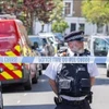 Cảnh sát phong tỏa khu vực quanh nhà riêng của Thủ tướng Anh Keir Starmer ở phía Bắc London, ngày 12/5/2025. (Ảnh: PA/TTXVN)