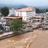 Lũ lụt tại Thiên Tân, Trung Quốc. (Ảnh: THX/TTXVN)