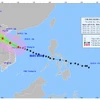 Vị trí và hướng đi của bão số 10. (Nguồn: Trung tâm Dự báo Khí tượng Thủy văn Quốc gia)