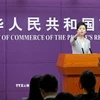 Người phát ngôn Bộ Thương mại Trung Quốc Hà Vịnh Tiền. (Nguồn: Kyodo/TTXVN)