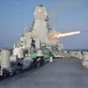 Thử nghiệm tên lửa chống ngầm tầm xa ERASR (Extended Range Anti-Submarine Rocket) trên tàu hộ tống tàng hình INS Kavaratti. (Nguồn: India Today)