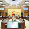 Ủy ban Thường vụ Quốc hội biểu quyết thông qua Nghị quyết về việc thành lập 10 phường thuộc tỉnh Đồng Nai; xem xét, cho ý kiến về việc thành lập thành phố Đồng Nai trực thuộc Trung ương; xem xét, thông qua về nguyên tắc việc thành lập Tòa án Nhân dân, Viện kiểm sát Nhân dân thành phố Đồng Nai. (Ảnh: Phạm Kiên/TTXVN)