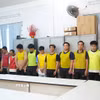 Các đối tượng tại cơ quan công an. (Ảnh: TTXVN phát)