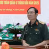 Đại tướng Nguyễn Tân Cương phát biểu chỉ đạo tại hội nghị. (Nguồn: Báo Quân đội nhân dân)