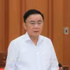 Ông Trần Cẩm Tú, Ủy viên Bộ Chính trị, Thường trực Ban Bí thư phát biểu chỉ đạo buổi làm việc. (Ảnh: Phương Hoa/TTXVN)