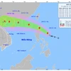 Vị trí và hướng đi của bão. (Nguồn: Trung tâm Dự báo Khí tượng Thủy văn Quốc gia)