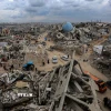 Cảnh đổ nát do xung đột tại Beit Hanoun, Dải Gaza. (Ảnh: THX/TTXVN)