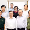 Tổng Bí thư, Chủ tịch nước Tô Lâm cùng Đoàn công tác Trung ương đến thăm nguyên Chủ tịch nước Trương Tấn Sang. (Ảnh: Thống Nhất/TTXVN)