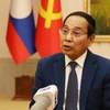 Ông Bounthong Chitmany, Ủy viên Bộ Chính trị, Thường trực Ban Bí thư Trung ương Đảng Nhân dân cách mạng Lào, Phó Chủ tịch nước Lào, trả lời phỏng vấn. (Ảnh: Xuân Tú/TTXVN)