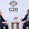 Nhân chuyến tham dự Hội nghị Thượng đỉnh G20 tại Nam Phi, chiều 22/11/2025 (giờ địa phương), Thủ tướng Phạm Minh Chính gặp Thủ tướng Canada Mark Carney. (Ảnh: Dương Giang/TTXVN)