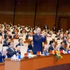 Tổng Bí thư Tô Lâm cùng các đồng chí lãnh đạo, nguyên lãnh đạo Đảng, Nhà nước dự Hội nghị. (Ảnh: Thống Nhất/TTXVN)