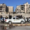 Các lực lượng an ninh Syria được triển khai tại tỉnh Aleppo ngày 10/1/2026. (Nguồn: THX/TTXVN)