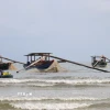 Lệnh cấm biển của Hà Tĩnh chính thức có hiệu lực từ 7 giờ 30 phút ngày 27/9. (Ảnh: Hoàng Ngà/TTXVN)