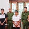 Ba đối tượng mua bán trái phép ma túy bị bắt giữ trong chuyên án 0426T. (Ảnh: Quý Trung/TTXVN)