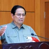 Thủ tướng Phạm Minh Chính kết luận buổi làm việc với Ban Thường vụ tỉnh ủy Thái Bình. (Ảnh: Dương Giang/TTXVN)