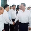 Sáng 10/6/2025, tại Phú Thọ, Tổng Bí thư Tô Lâm và Đoàn công tác Trung ương làm việc với Ban Thường vụ Tỉnh ủy các tỉnh Phú Thọ, Vĩnh Phúc, Hòa Bình về tình hình triển khai thực hiện các nghị quyết, kết luận của Trung ương gần đây; việc sắp xếp tổ chức bộ máy của địa phương; công tác quốc phòng, an ninh; thực hiện nhiệm vụ tăng trưởng kinh tế và công tác bảo đảm an sinh xã hội. Ảnh: Thống Nhất – TTXVN