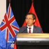Đại sứ Việt Nam tại Australia Phạm Hùng Tâm phát biểu tại buổi lễ. (Ảnh: Thanh Tú/TTXVN)