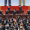 Nhà lãnh đạo Triều Tiên Kim Jong Un (thứ 4, trái) tại kỳ họp thứ nhất của Quốc hội tại Bình Nhưỡng, ngày 22/3/2026. (Nguồn: Yonhap/TTXVN)
