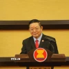 Tổng Thư ký ASEAN Kao Kim Hourn phát biểu họp báo. (Ảnh: Minh Thái/TTXVN)