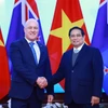 Chiều 26/2/2025, tại Hà Nội, Thủ tướng Phạm Minh Chính và Thủ tướng New Zealand Christopher Luxon hội đàm và chứng kiến ký kết các văn kiện hợp tác giữa hai nước. (Ảnh: Dương Giang/TTXVN)