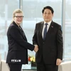 Chủ tịch nước Lương Cường tiếp bà Stephanie Pope, Chủ tịch kiêm Tổng Giám đốc điều hành Tập đoàn máy bay thương mại Boeing (BCA). (Ảnh: Lâm Khánh/TTXVN)