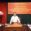 Ủy viên Bộ Chính trị, Bí thư Trung ương Đảng, Trưởng Ban Tuyên giáo và Dân vận Trung ương Trịnh Văn Quyết chủ trì Hội nghị. (Ảnh: Hoàng Hải/TTXVN)