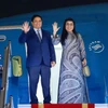 Thủ tướng Phạm Minh Chính và Phu nhân rời Hà Nội sang tham dự Hội nghị Đại dương Liên hợp quốc lần thứ 3 tại Pháp và thăm chính thức Estonia, Thụy Điển. (Ảnh: Dương Giang/TTXVN)
