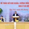 Thủ tướng Phạm Minh Chính chủ trì hội nghị thúc đẩy phát triển nhà ở xã hội. (Ảnh: Dương Giang/TTXVN)