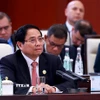 Thủ tướng Phạm Minh Chính phát biểu tại Hội nghị Thượng đỉnh Tổ chức Hợp tác Thượng Hải 2025 mở rộng (SCO +). (Ảnh: Dương Giang/TTXVN)