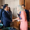 Phó thủ tướng Nguyễn Văn Thắng và Phó Tổng Giám đốc Tổ chức Thương mại Thế giới (WTO) Jennifer DJ Nordquist. (Ảnh: Anh Hiển/TTXVN)
