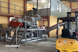 Khu vực Trạm trung chuyển xử lý rác hữu cơ Phú Minh. (Ảnh: PV/Vietnam+)